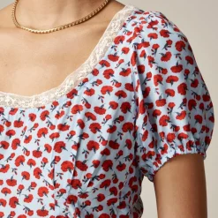 Rouje X J.Crew Poet top in carnation print