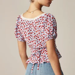 Rouje X J.Crew Poet top in carnation print