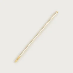 Round cubic zirconia bezel-set tennis bracelet