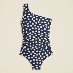 Ruched one-shoulder one-piece