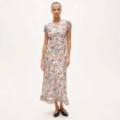 Ruffle-hem midi dress