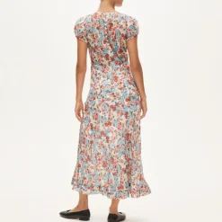 Ruffle-hem midi dress