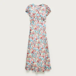 Ruffle-hem midi dress