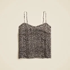 Ruffle-trim camisole in crinkle cupro