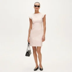 Ruffle-trim dress in Gramercy linen blend