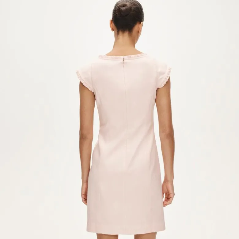 Ruffle-trim dress in Gramercy linen blend