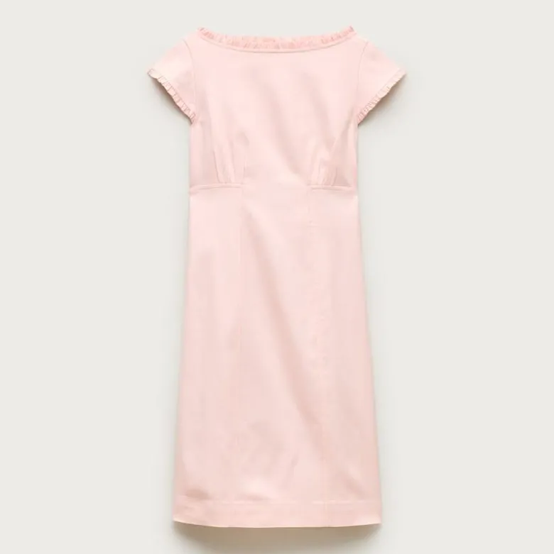 Ruffle-trim dress in Gramercy linen blend
