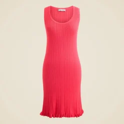 Ruffle-trim sweater-dress in premium ultra-fine cotton