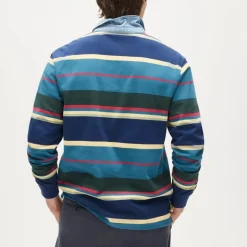 Rugby shirt in stripe with denim collar