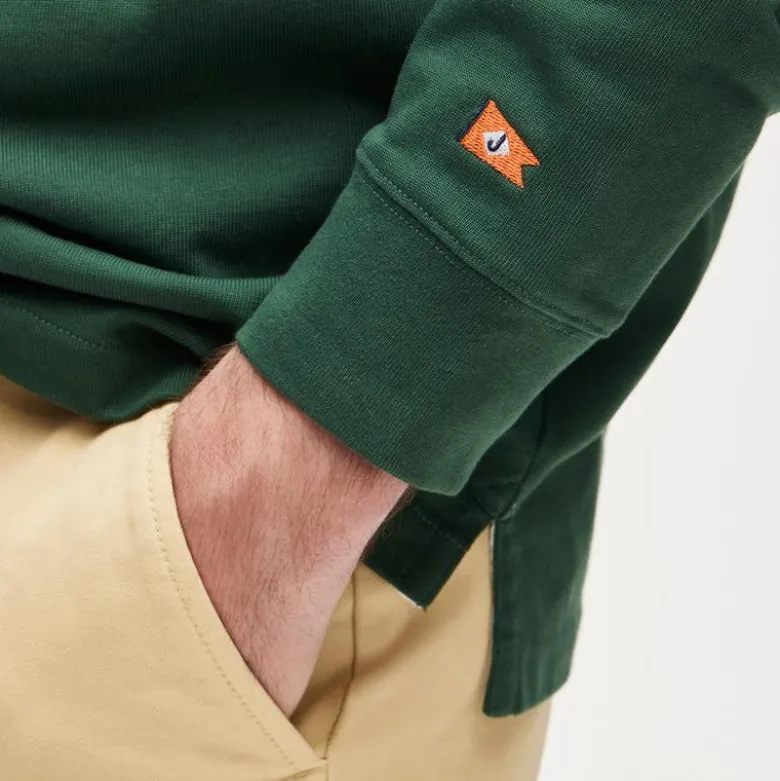 Rugby shirt with striped oxford collar