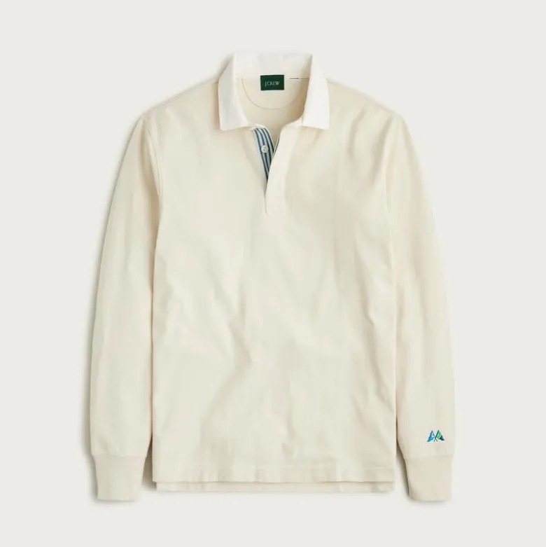 Rugby shirt with striped placket