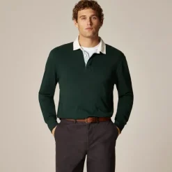 Rugby shirt with striped placket