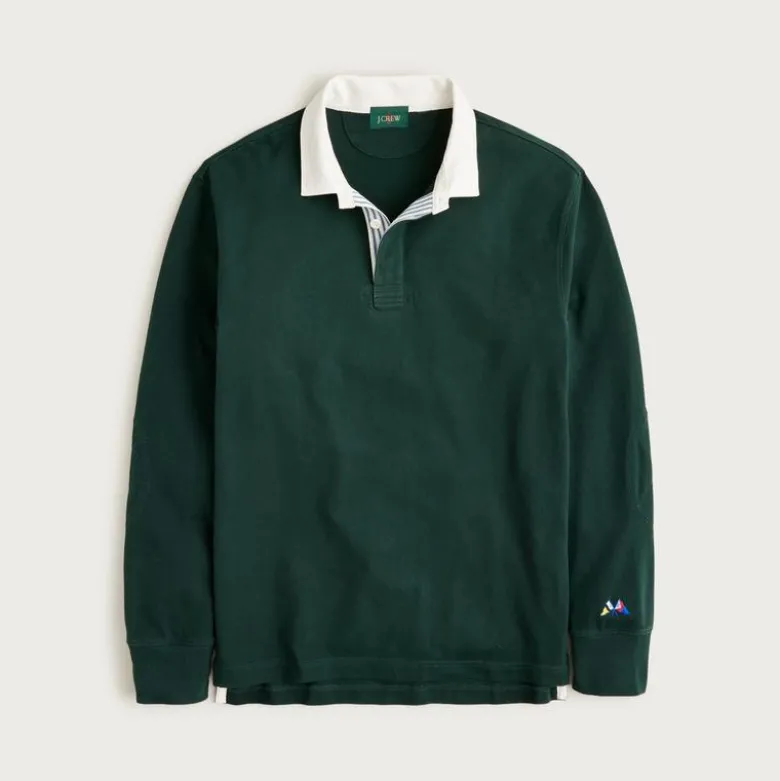 Rugby shirt with striped placket