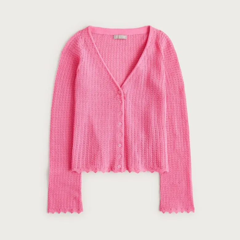 Scallop-trim cardigan top