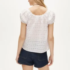 Scallop-trim eyelet top