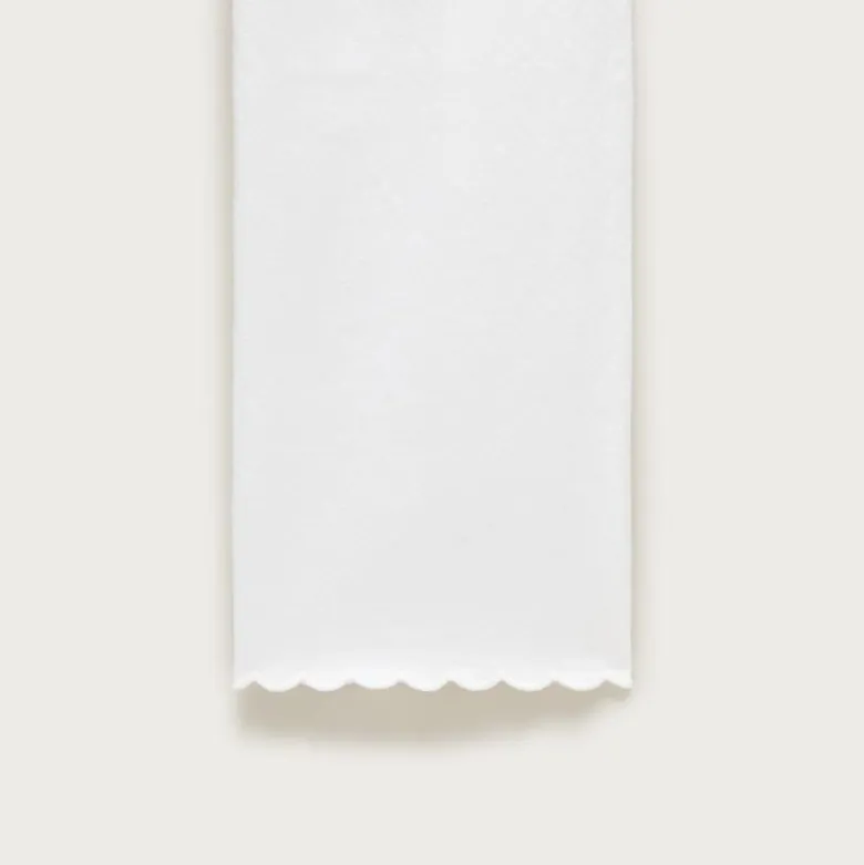 Scallop-trim slim-wide jean