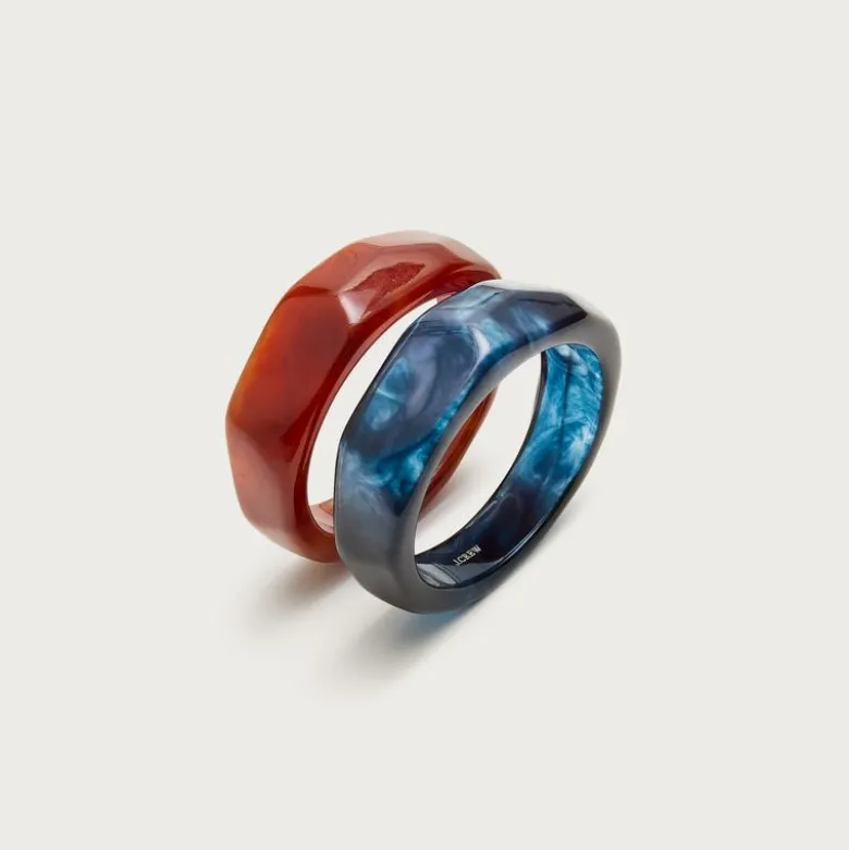 Sculptural cuff bracelets set-of-two