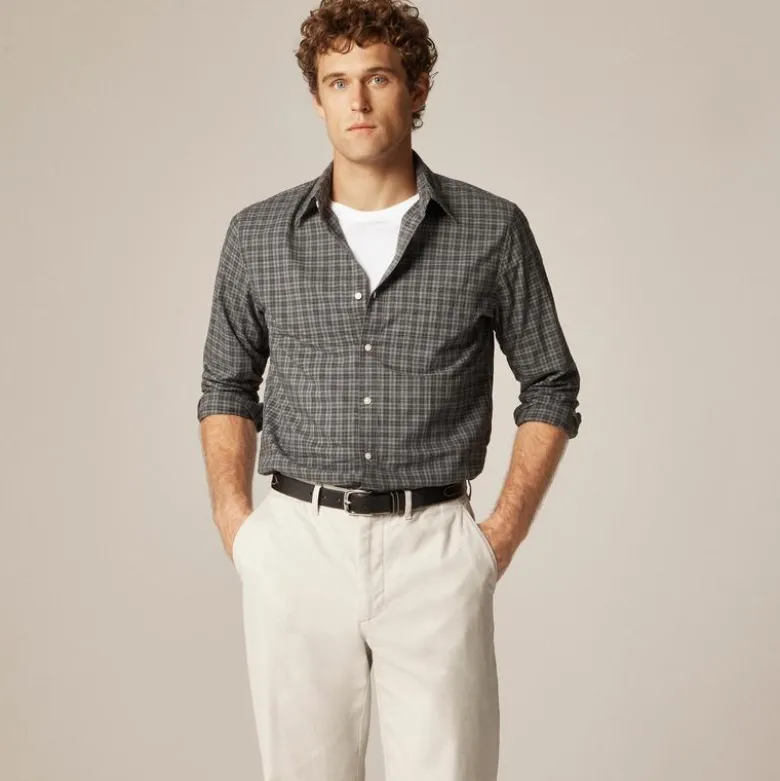 Secret Wash cotton poplin shirt with point collar