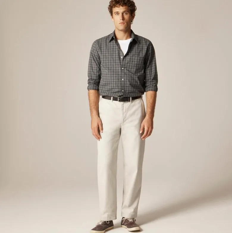 Secret Wash cotton poplin shirt with point collar