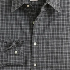 Secret Wash cotton poplin shirt with point collar