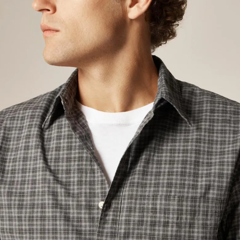 Secret Wash cotton poplin shirt with point collar