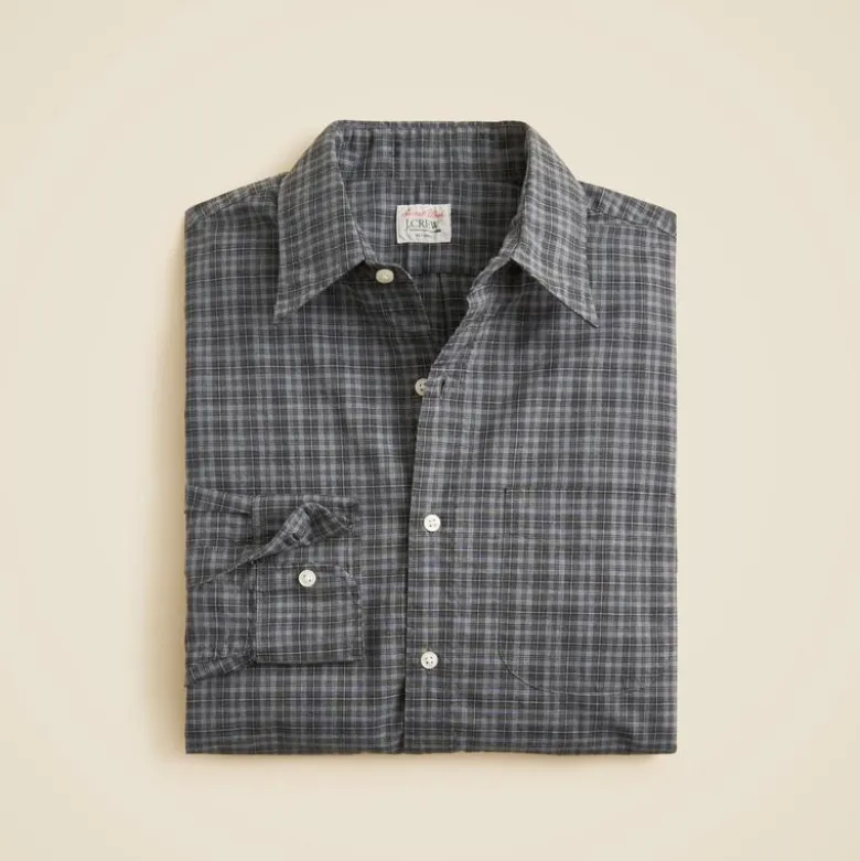 Secret Wash cotton poplin shirt with point collar