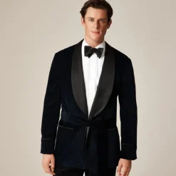 Shawl-collar lounge jacket in Italian corduroy
