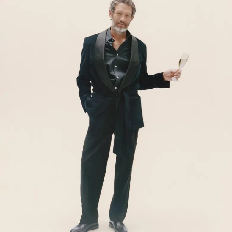 Shawl-collar lounge jacket in Italian corduroy