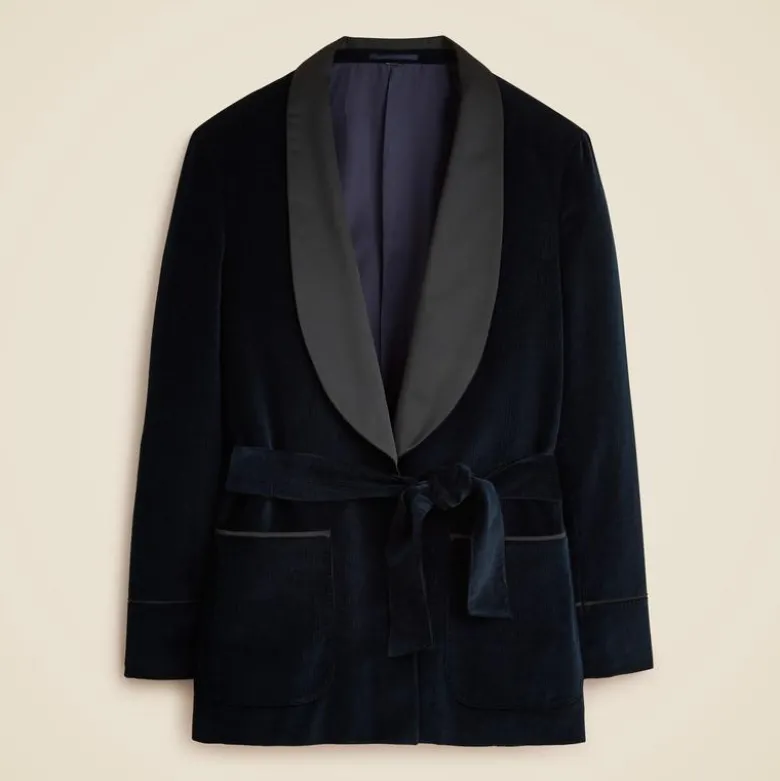 Shawl-collar lounge jacket in Italian corduroy