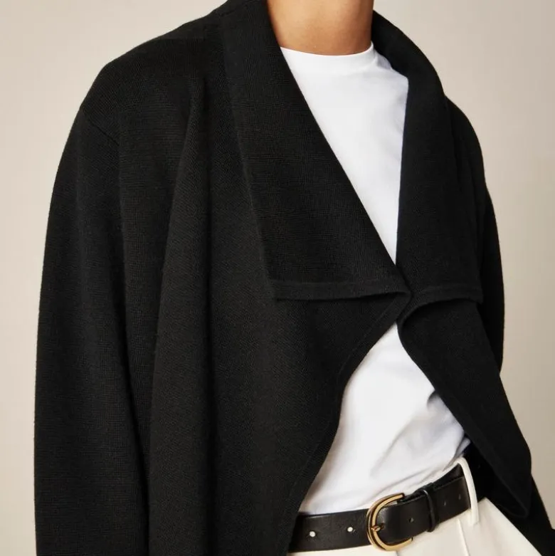 Shawl-collar sweater blazer