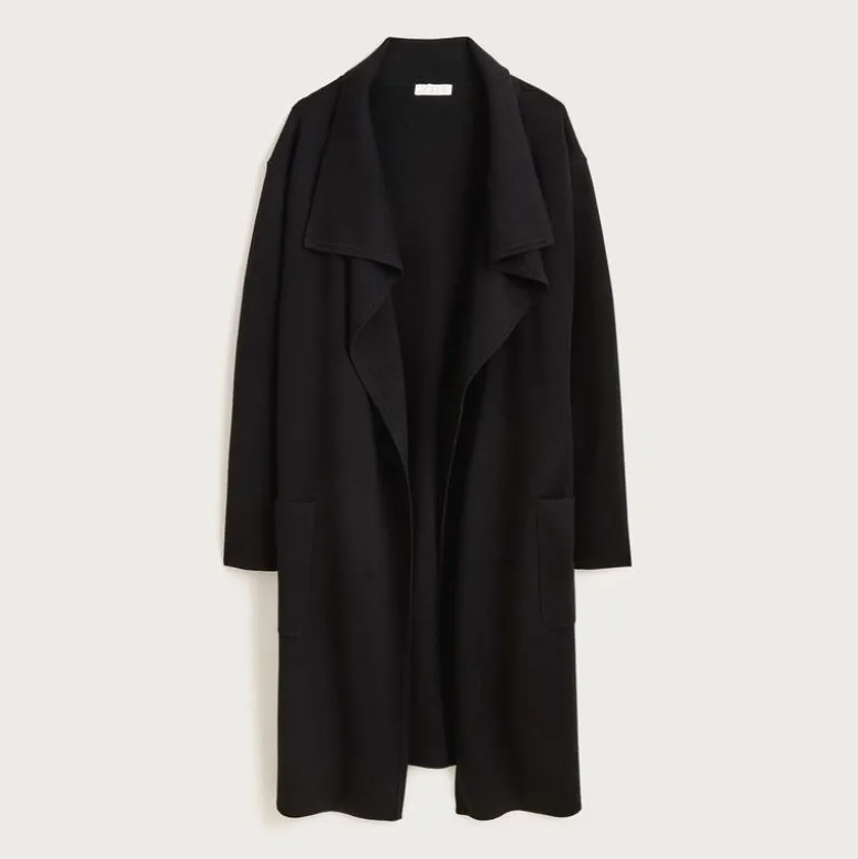 Shawl-collar sweater blazer
