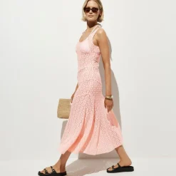 Sheer scoopneck lace dress