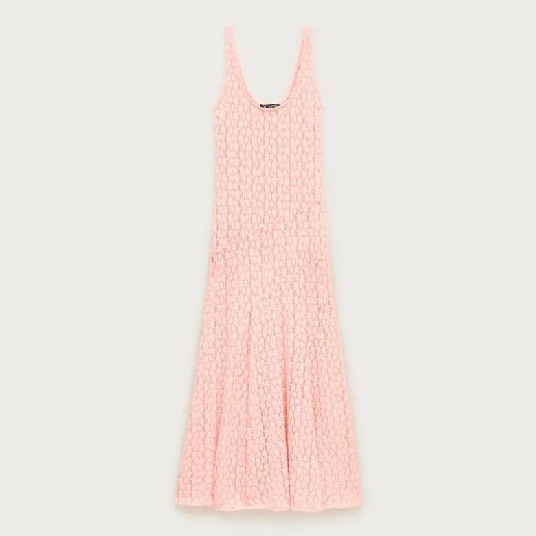 Sheer scoopneck lace dress