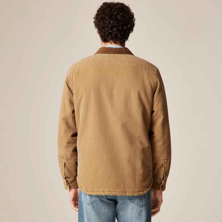 Sherpa-lined duck canvas shirt-jacket