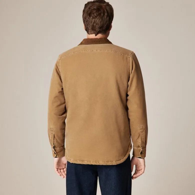 Sherpa-lined duck canvas shirt-jacket