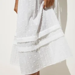 Shift midi dress in textured dot