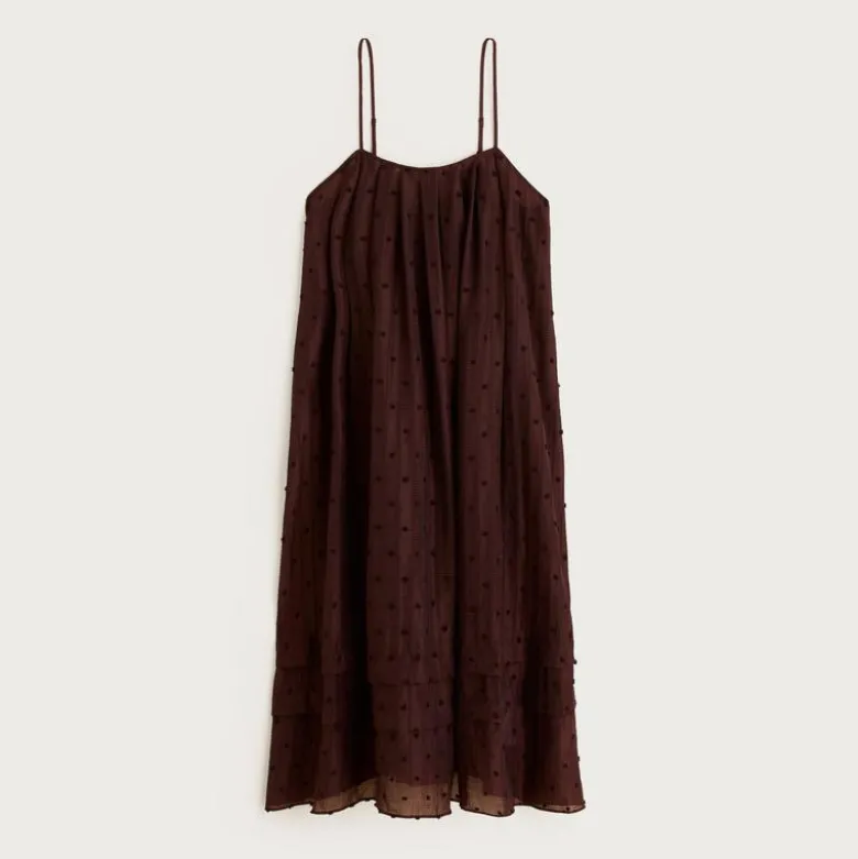 Shift midi dress in textured dot