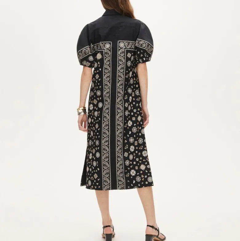Shirt-dress in bandana-print cotton poplin