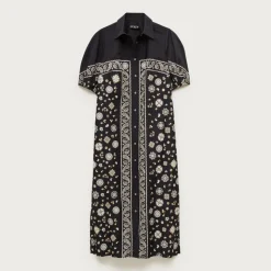 Shirt-dress in bandana-print cotton poplin