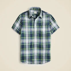 Short-sleeve Baird McNutt Irish linen popover shirt