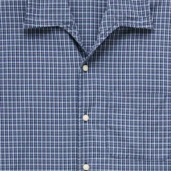 Short-sleeve cotton poplin camp-collar shirt