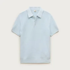 Short-sleeve sweater-polo in Pima cotton
