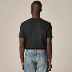 Short-sleeve vintage-wash cotton henley
