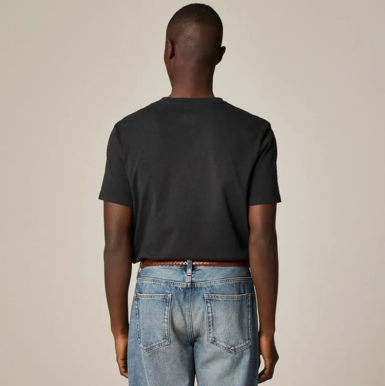 Short-sleeve vintage-wash cotton henley