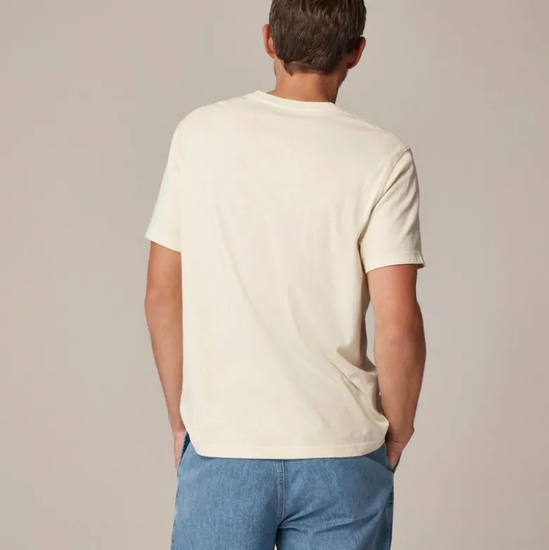 Short-sleeve vintage-wash cotton henley