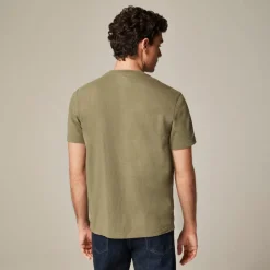 Short-sleeve vintage-wash cotton henley