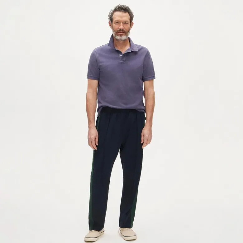 Side-stripe knit track pant