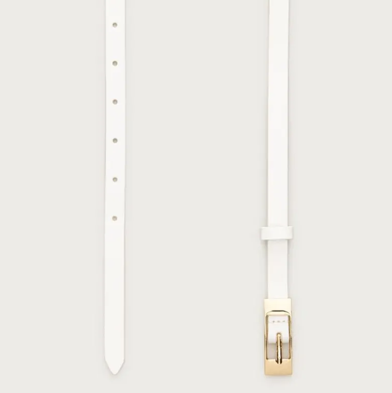 Skinny Italian leather belt