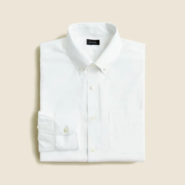 Slim Bowery wrinkle-free dress shirt with button-down collar