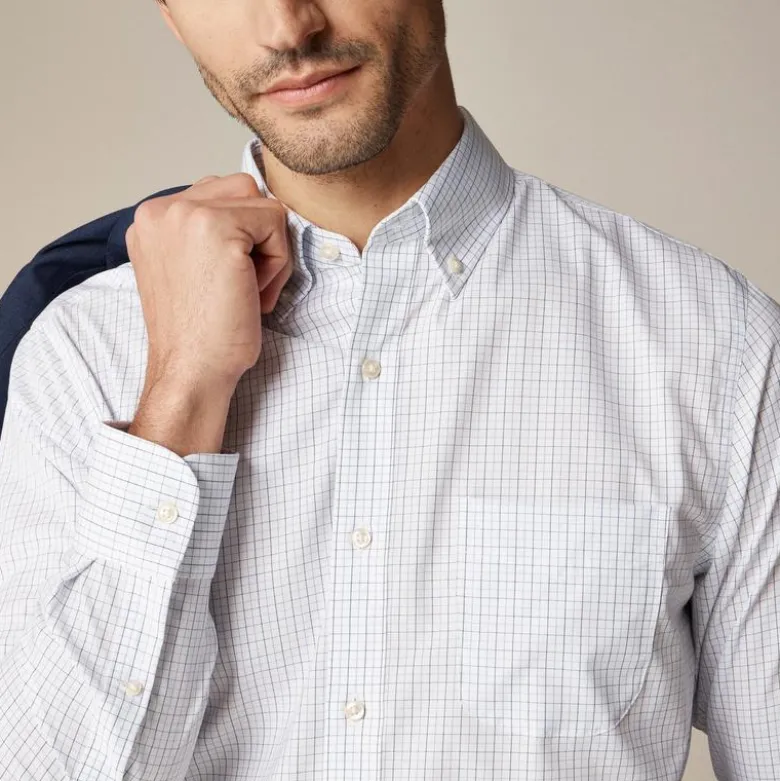 Slim Bowery wrinkle-free dress shirt with button-down collar